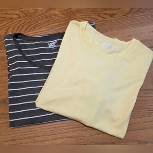 Lands' End Set Of 2 Women's Cotton Short Sleeve T-Shirts Size M (10-12)